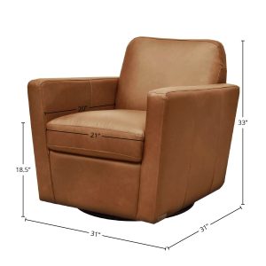 Sanderson Swivel chair-Cognac leather