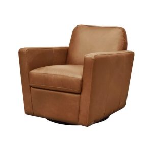 Sanderson Swivel chair-Cognac leather