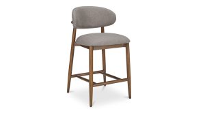 ELLIE COUNTER STOOL PERFORMANCE FABRIC-LIGHT BROWN (2)