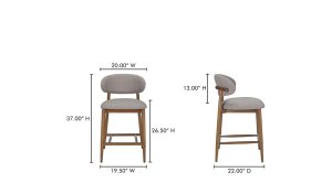 ELLIE COUNTER STOOL PERFORMANCE FABRIC-LIGHT BROWN (3)