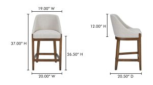 Edward Counter Stool Performance Fabric-Heather Beige (2)