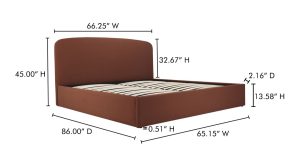 JOAN QUEEN STORAGE BED- RUST