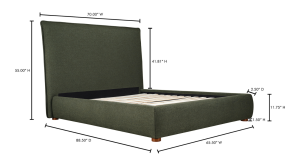 LUZON QUEEN BED TALL HEADBOARD- DEEP FOREST