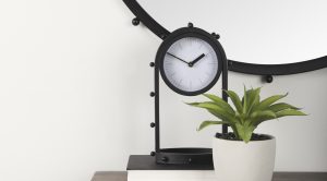 Marian Oval Table Clock Black