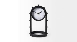 Marian Oval Table Clock Black