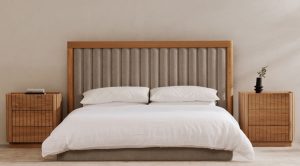 NINA KING BED- GREY