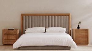 NINA QUEEN BED- GREY