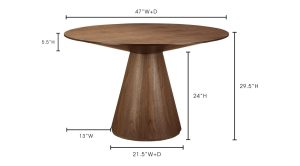 Otago Round Dining Table-Brown