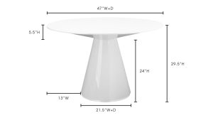 Otago Round Dining Table-White