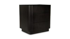 Povera 3 Drawer Nightstand Black (3)