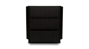 Povera 3 Drawer Nightstand Black (4)