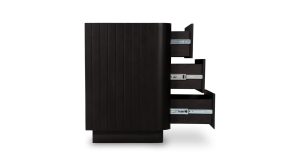 Povera 3 Drawer Nightstand Black