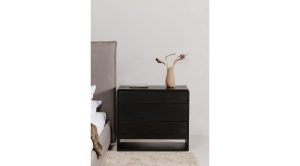 Quinton 3 Drawer Nightstand Black (2)