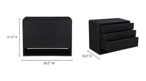 Quinton 3 Drawer Nightstand Black (7)