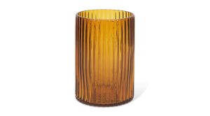 Dawn Short Amber Glass Vase (1)