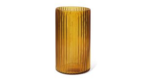 Dawn Tall Amber Glass Vase (1)