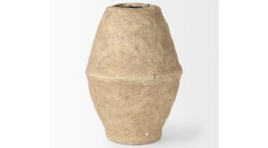 Rundal Beige Paper Mache Vase-Large (2)