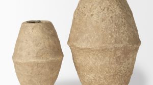 Rundal Beige Paper Mache Vase-Small (10)