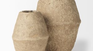 Rundal Beige Paper Mache Vase-Small (9)